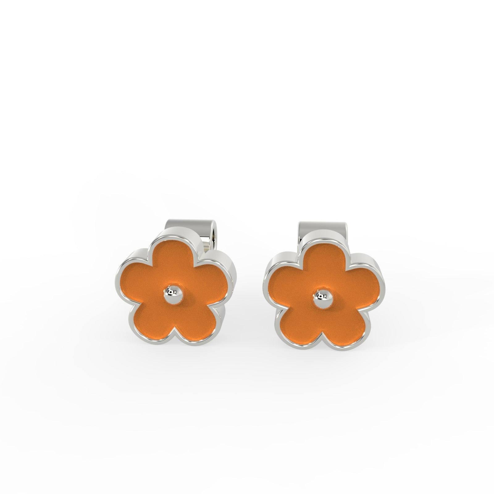 Trendy Flower Enamel Sterling Silver CZ Stone Light Weight Stud Earring For Women By Kesardeep